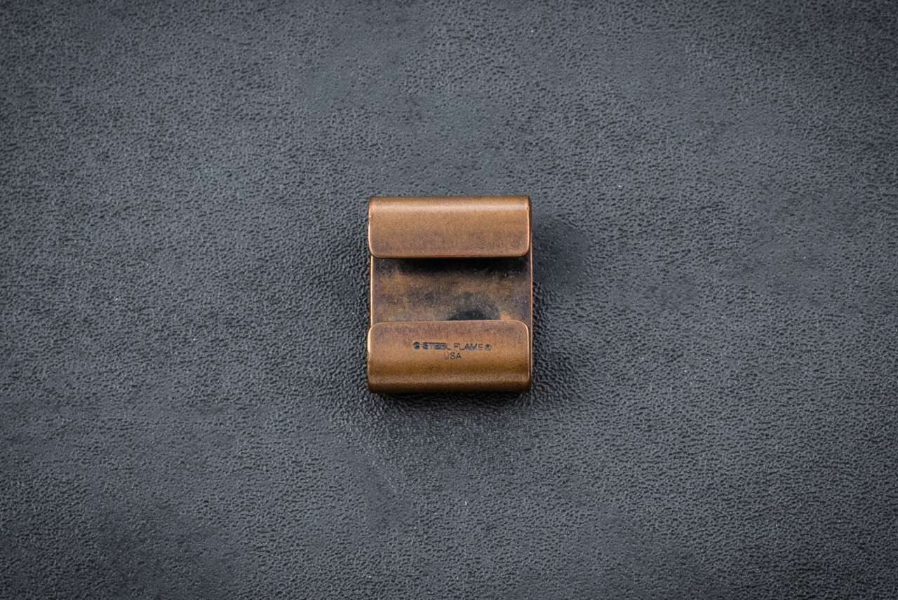 Steel Flame Crusader Cross Molle Clip In Vintage Gunmetal Finish
