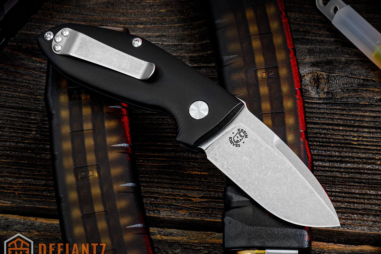 Defiant 7 Tom Krein Alpha Automatic Knife MagnaCut Stonewashed