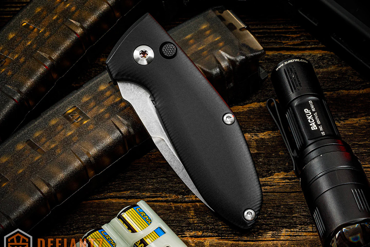 Defiant 7 Tom Krein Alpha Automatic Knife MagnaCut Stonewashed