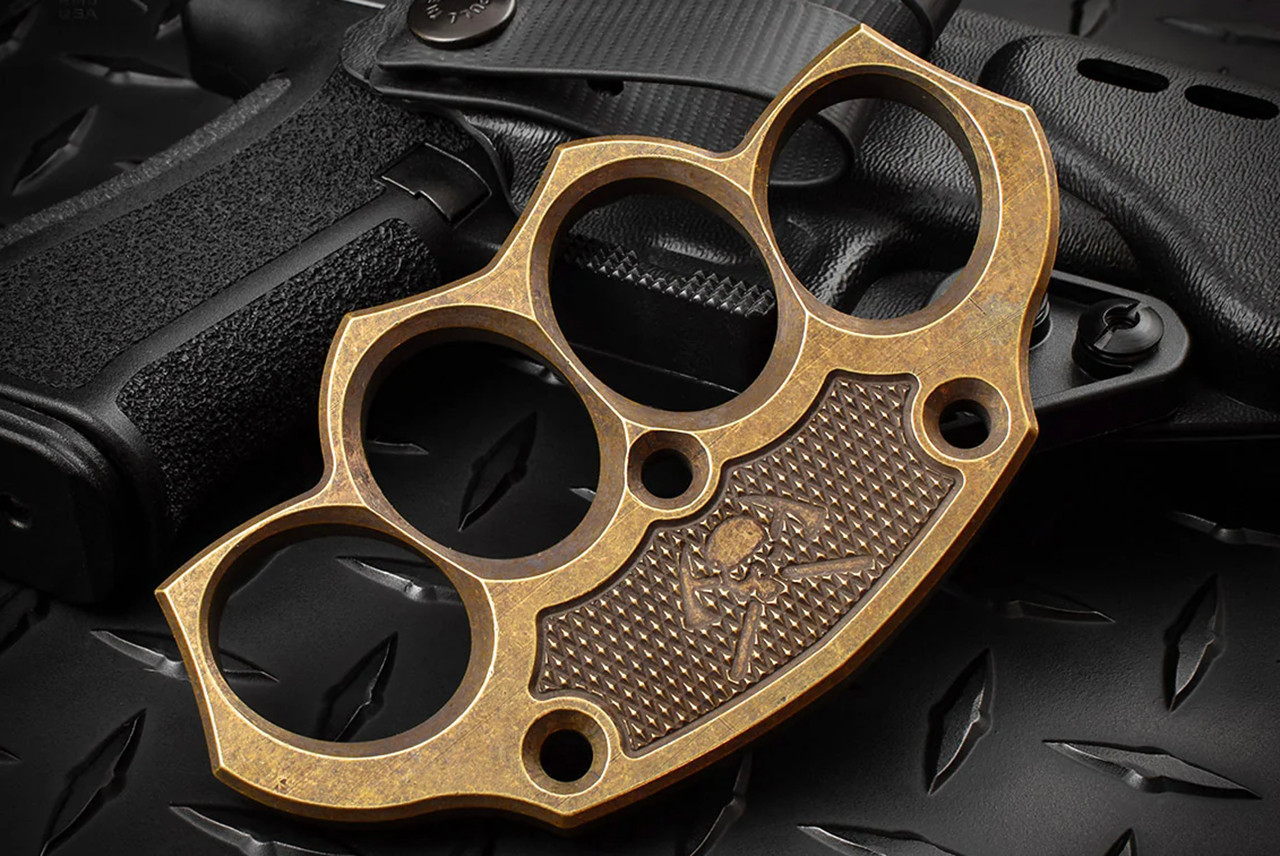 RMJ Tactical TRK Brass Knuckles Vintage Patina Finish