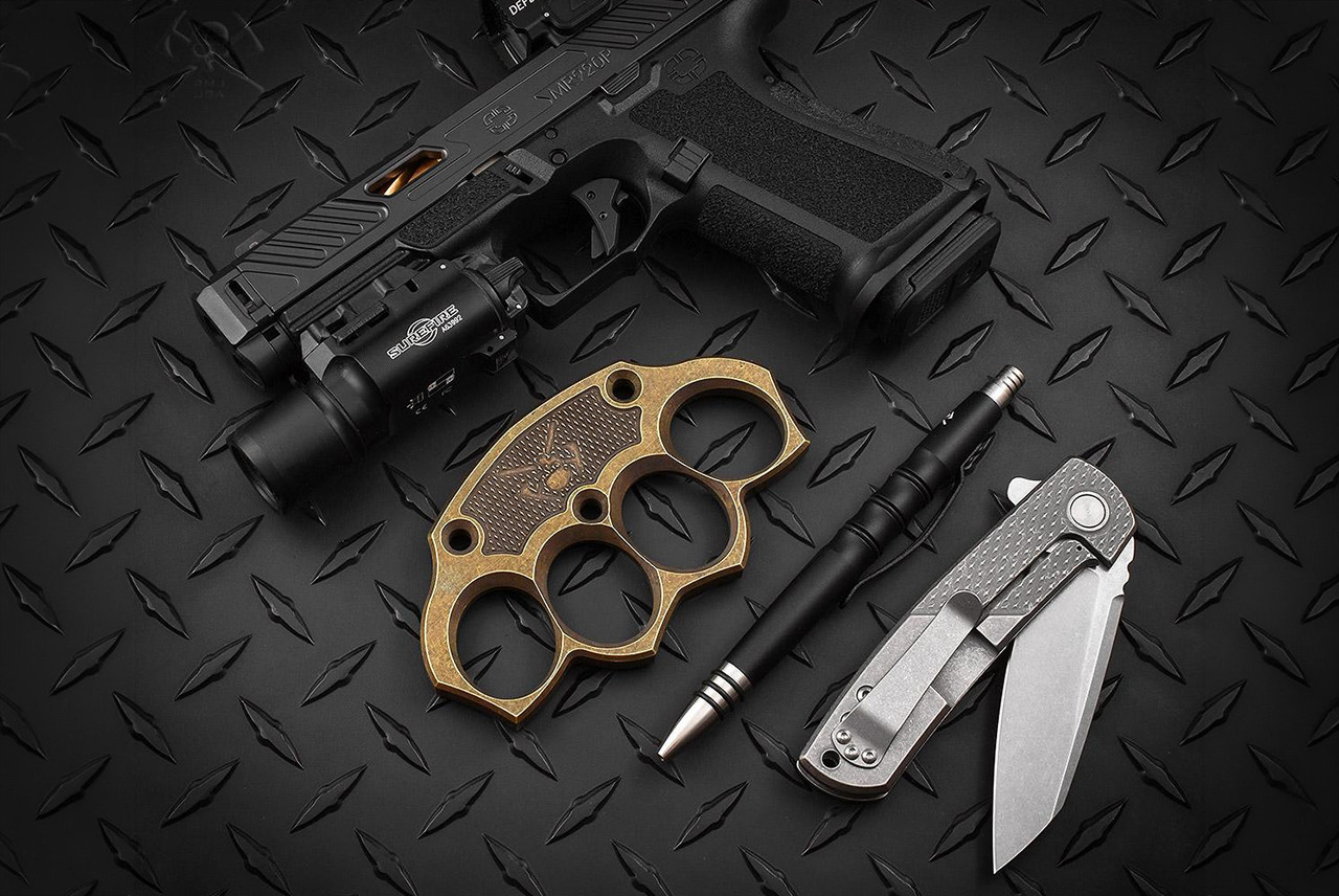 RMJ Tactical TRK Brass Knuckles Vintage Patina Finish - Tactical