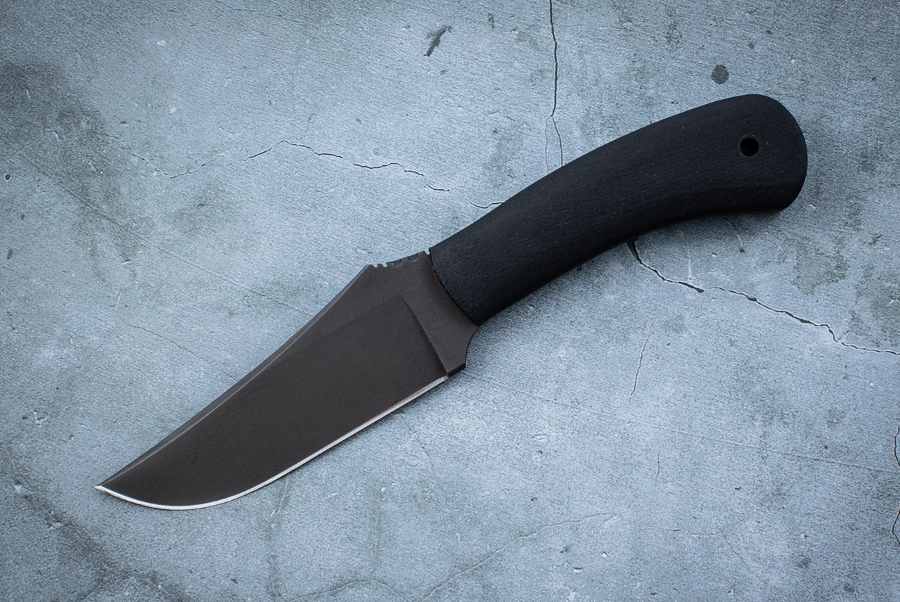 Winkler Knives Blue Ridge Hunter Black Blade w/ Black Laminate Handle and Leather Sheath