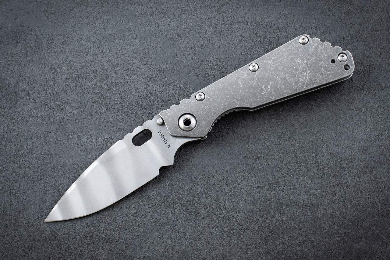 Strider Knives SnG MagnaCut Stonewashed Blade w/ Tumbled Grandpa