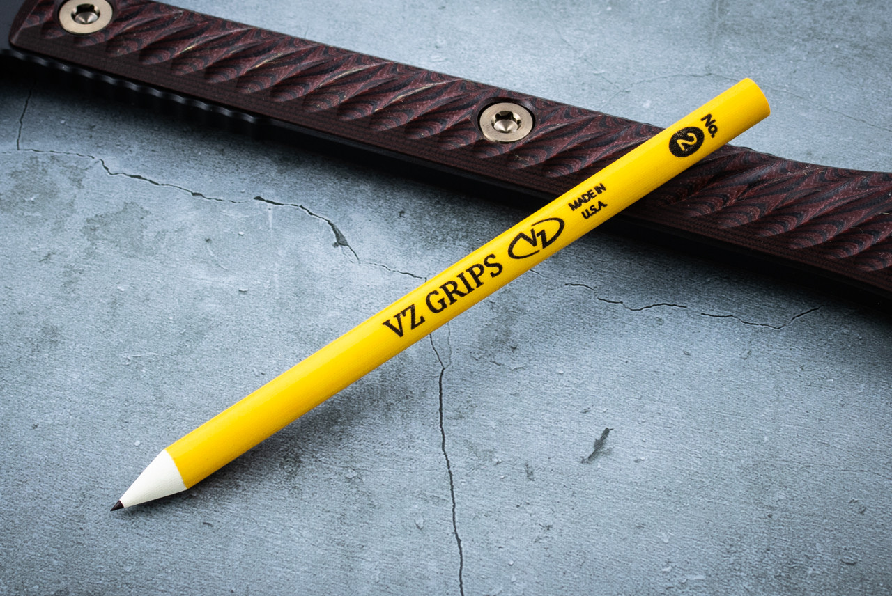 VZ Grips No. 2 GEN 2 G-10 Yellow Pencil w/ Leather Sheath