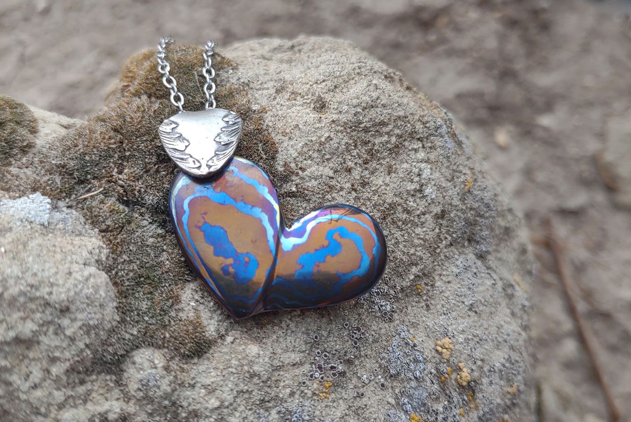 Audra Draper Chad Nichols Mokuti Cheeky Heart Pendant w/ Silver Bail