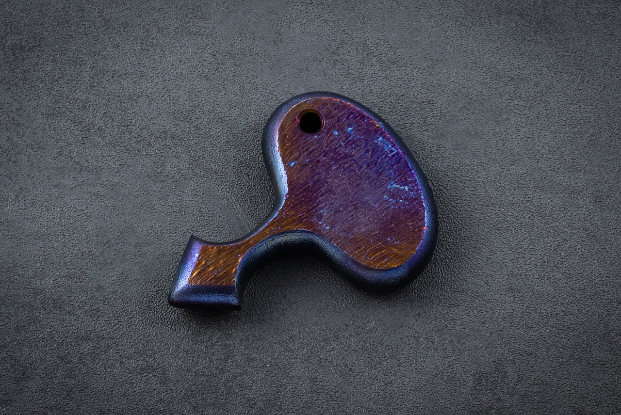 PBJ Handmade Knives Babinski Titanium Knuckle Rainbow Finish