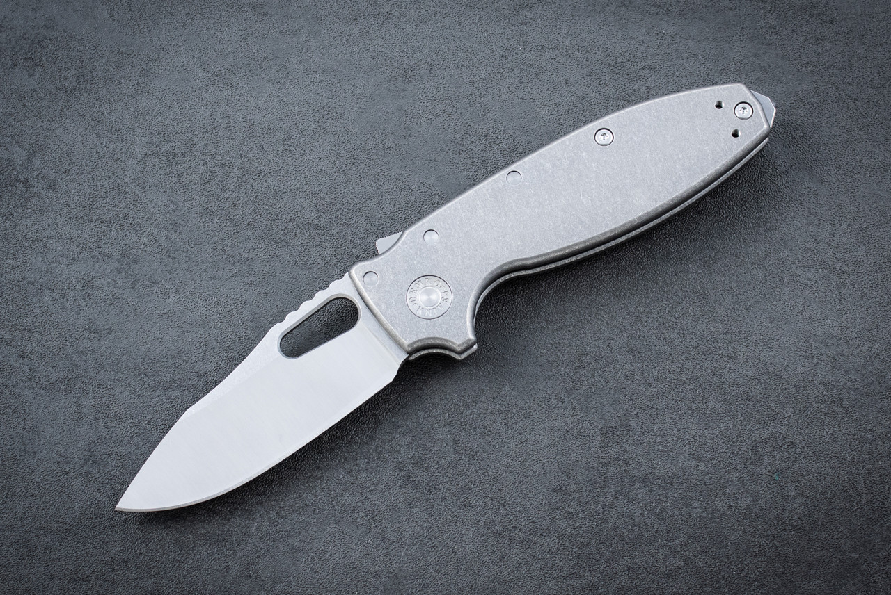 Demko Knives Shark-A-Tac Folding Knife Shark Lock MagnaCut Two-Tone Raw Blade w/ Smooth Titanium Handles - Spike