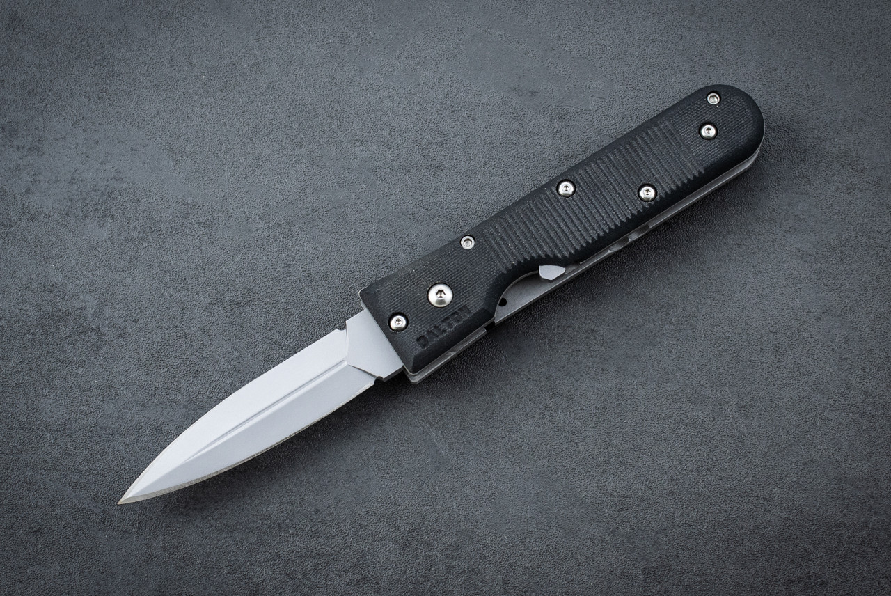 Rob Dalton The Felon Automatic Knife Bead Blast Blade w/ Black G-10 Handle 