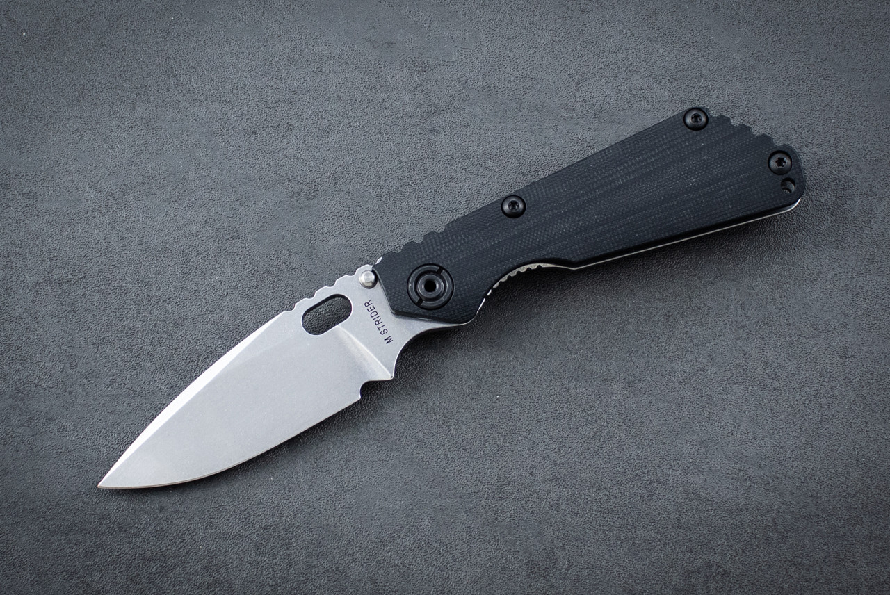 Strider Knives SnG CC MagnaCut Stonewashed Blade w/ Smooth Black Micarta Handle
