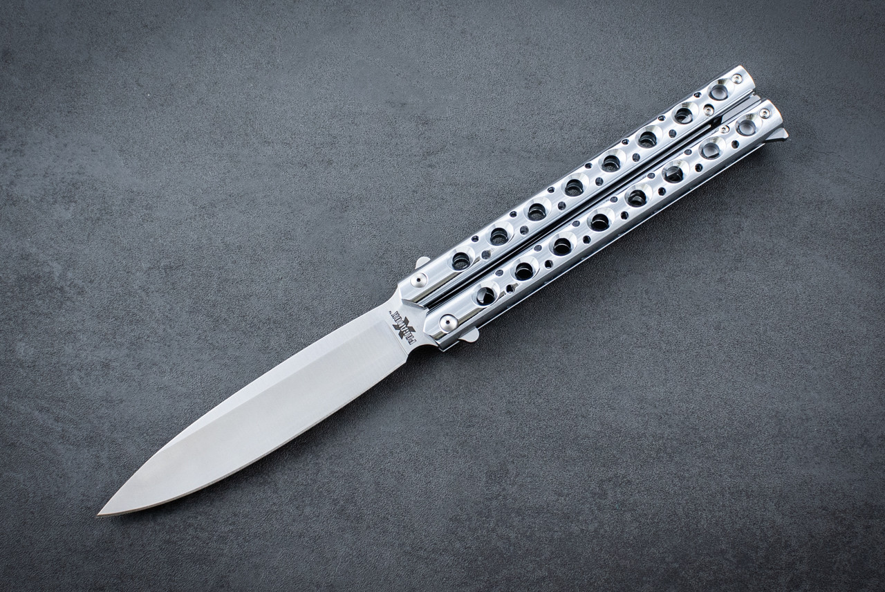 Cold Steel Paradox 5.5 Butterfly Knife (Two Handed Opener) Satin Finish w/ Skeletonized Aluminum Handles - 24PA