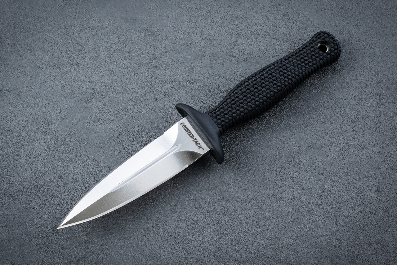 Cold Steel Counter TAC II Boot Knife VG-1 Polished Blade w/ Black Kraton Handle and Sheath - 10DCJ1