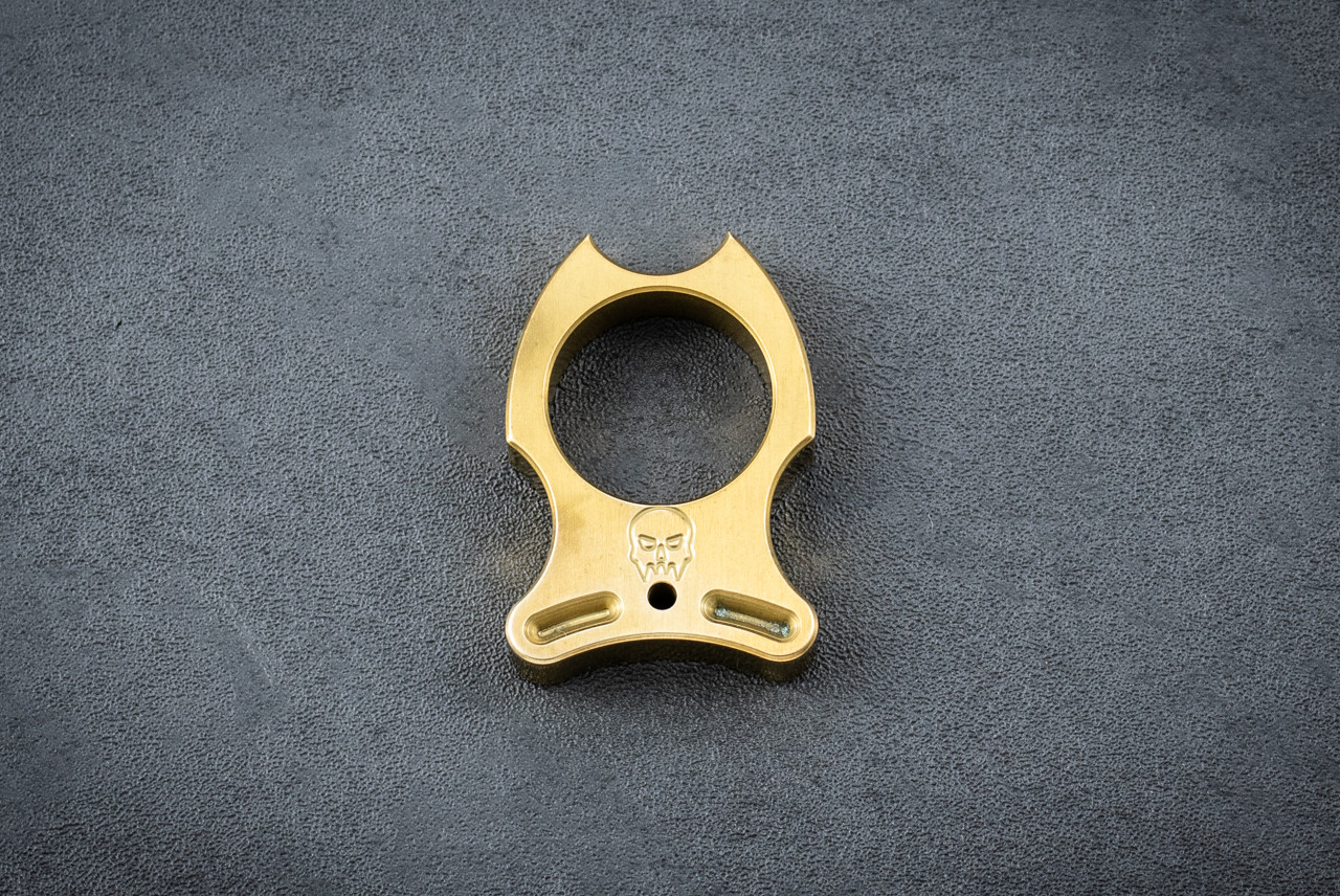 Woody Knuckles Single Finger Skull Popper Brass Knuckle