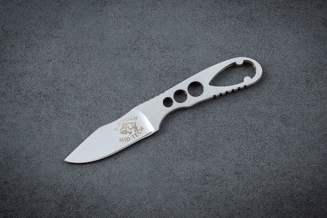 Rob Simonich Mid-Tech Bitterroot Fixed Blade Satin w/ Skeletonized Handle and Sheath