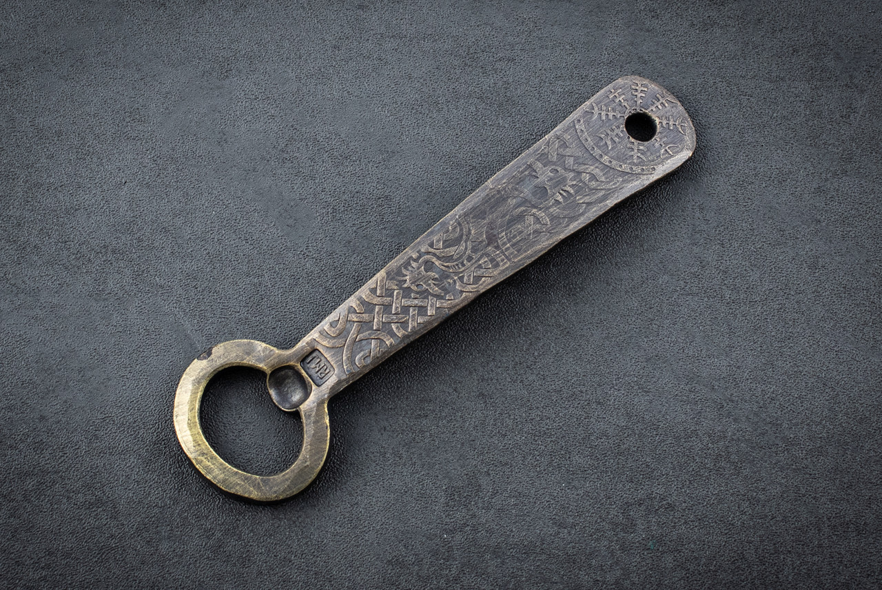 RMJ Tactical Gold Point Forge Bottle Opener Valhalla Theme