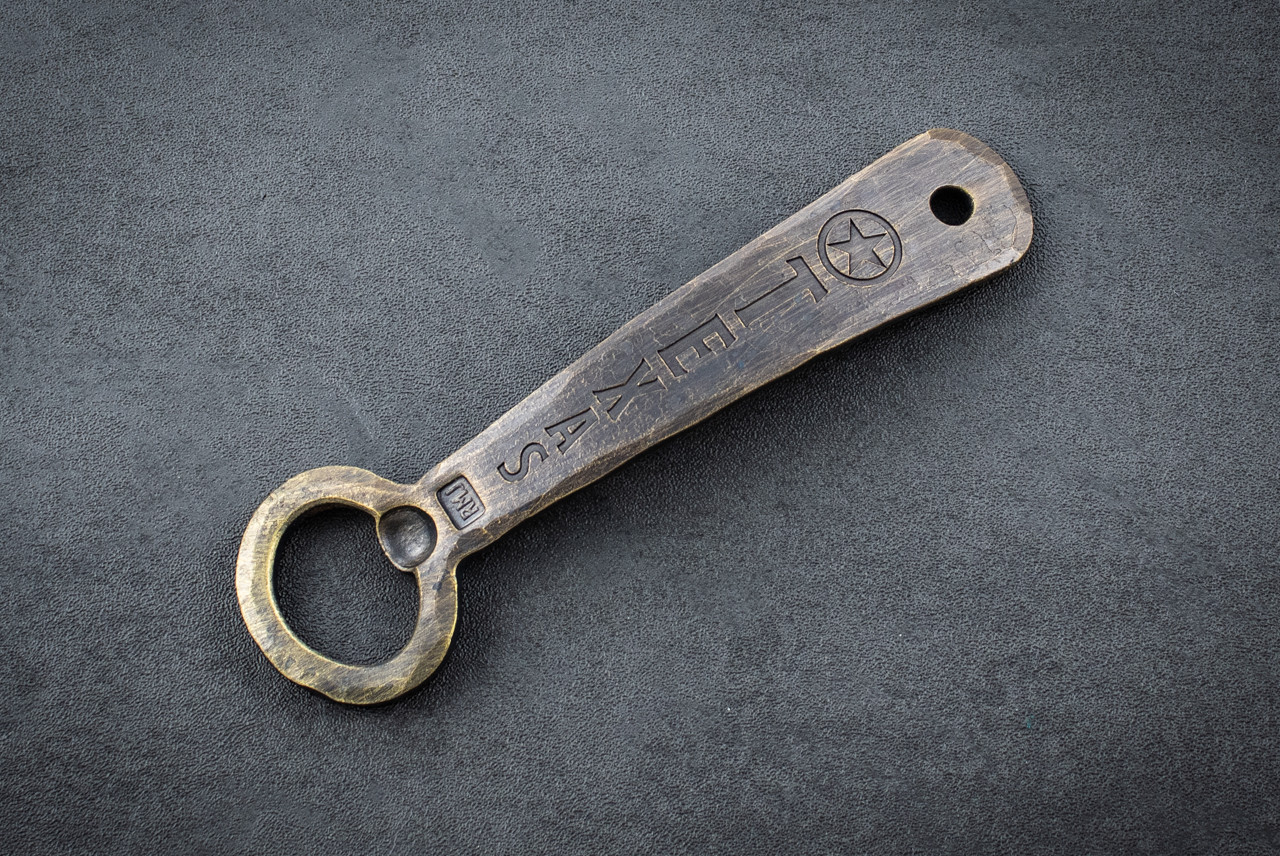 RMJ Tactical Gold Point Forge Bottle Opener Blade Show Texas '26