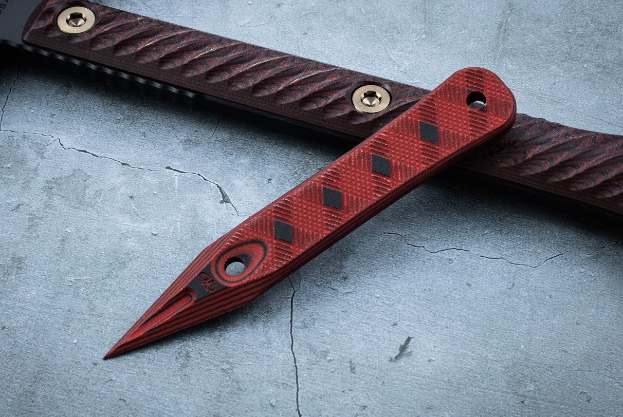 VZ Grips Discrete Black / Red G-10 Fixed Blade Dagger Knife