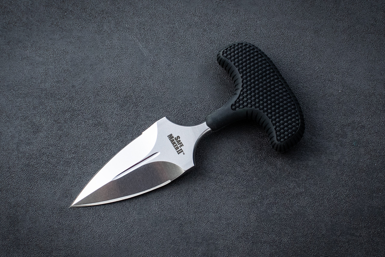 Cold Steel Safe Maker II Test Production Push Dagger VG-1 Polished Blade w/ Black Kraton Handle and Sheath