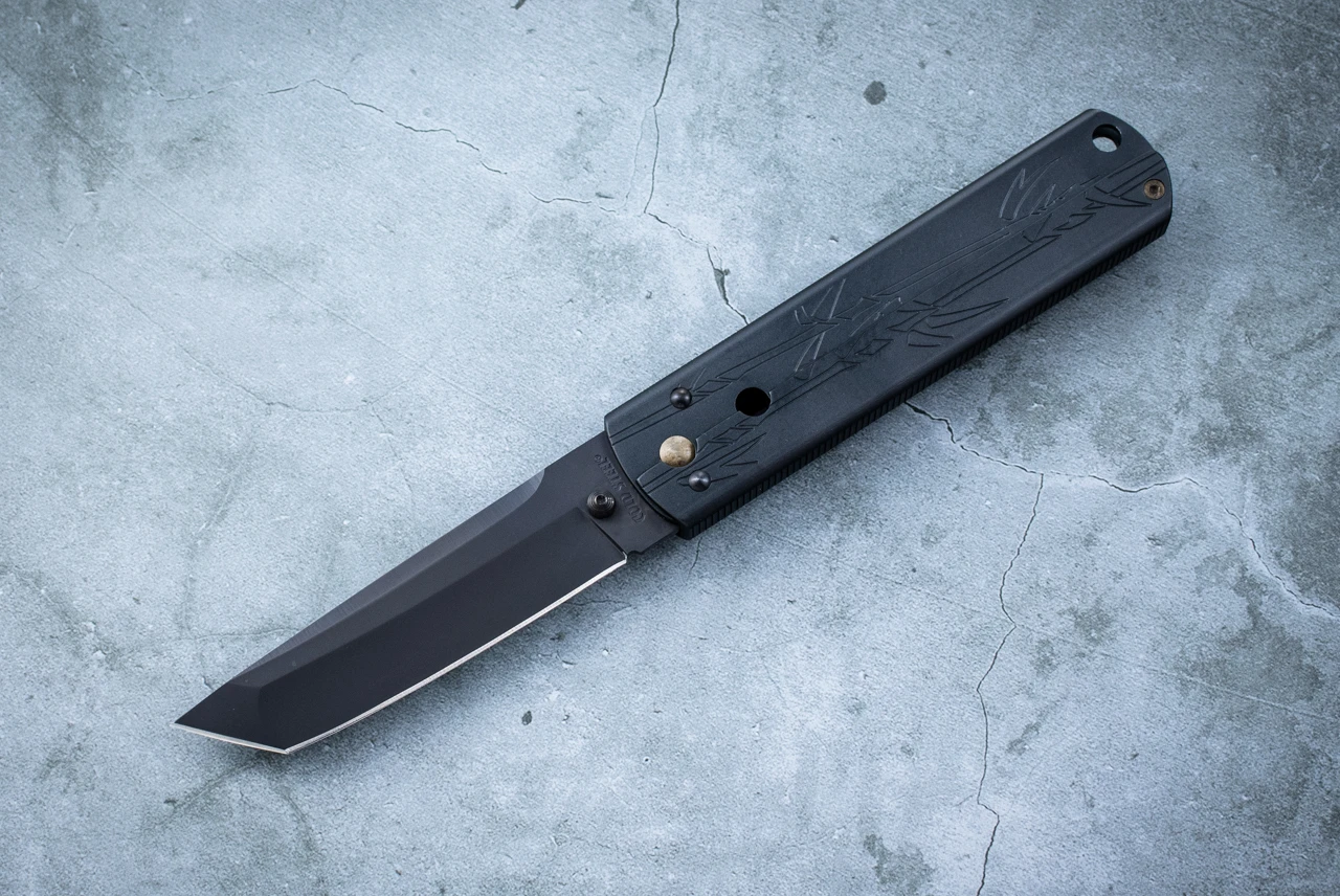 Cold Steel Triple Action Folding Knife Tanto Black Blade and Aluminum Handle - 24TATP