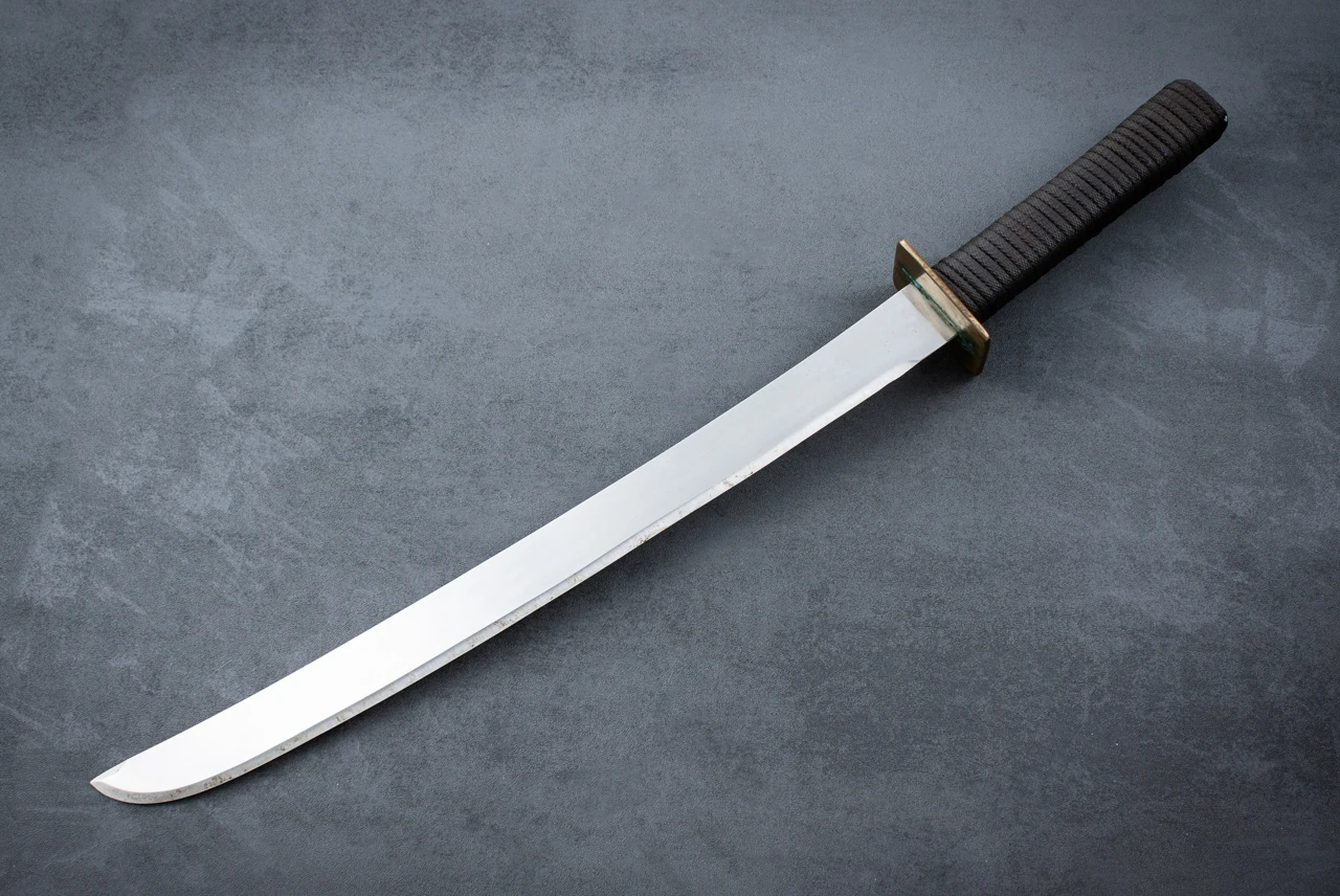 Cold Steel 1980s Extremely Rare Wakizashi Sword w/ Leather Sheath