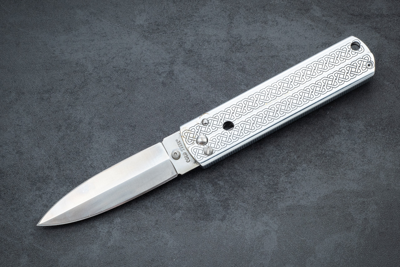 Cold Steel Triple Action Sample Folding Knife Spear Point Satin Blade and Aluminum Handle