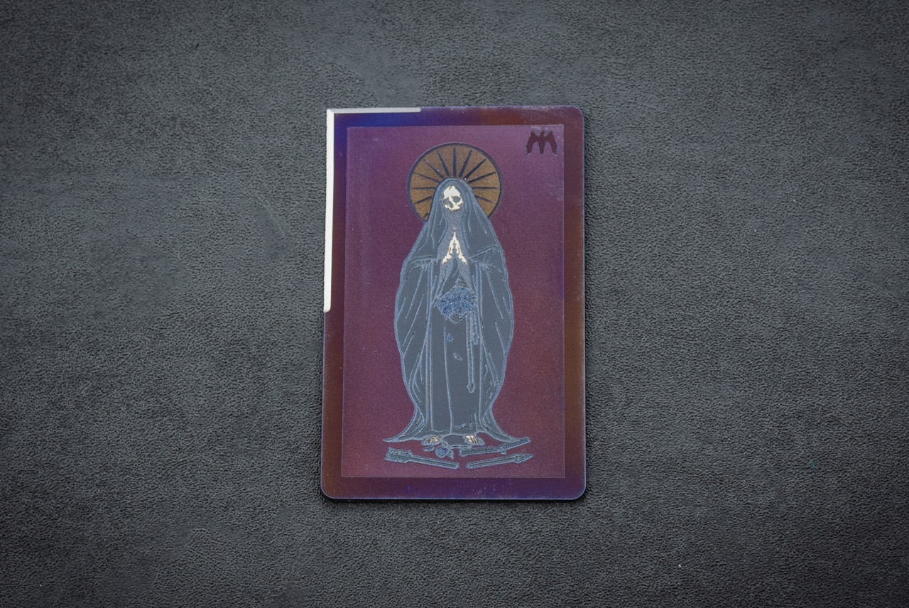 Mummert Knives Santa Muerte Dusk Titanium Cutting Card