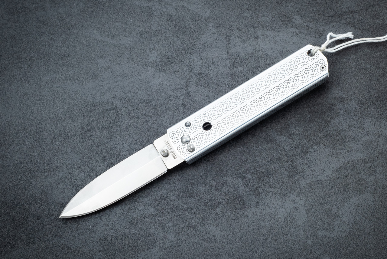 Cold Steel Triple Action Sample Folding Knife Spear Point Satin Blade and Aluminum Handle