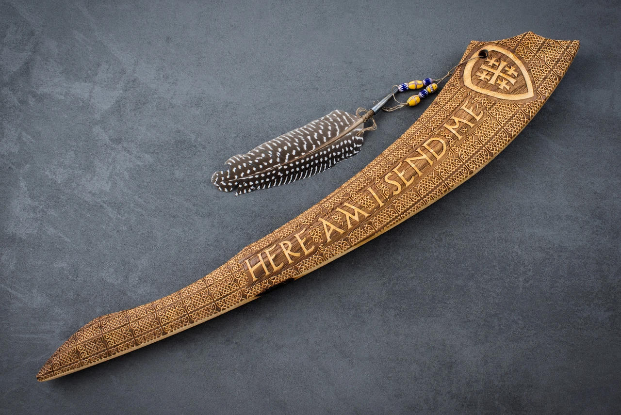 RMJ Tactical Gold Point Forge Red Stick War Club Shield 