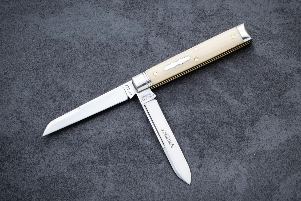 Great Eastern Cutlery Northfield Un-X-LD #41 Town Physician Slip Joint Satin Blade w/ Bone Burlap Micarta Handle