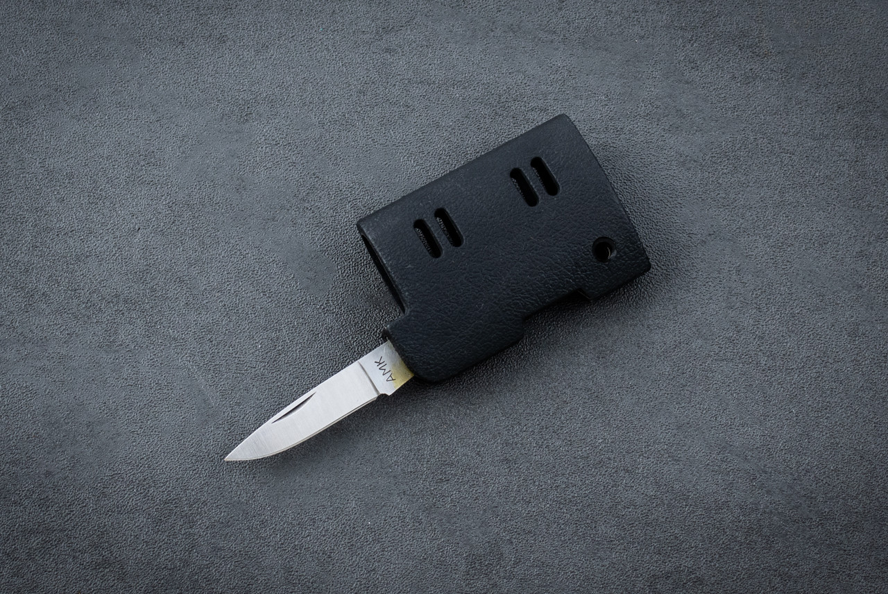Al Mar Knives Exec-O-Lite Folder Satin blade w/ Black Pebble Textured Zytel Handle - 7005