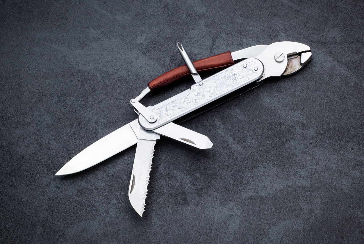 Al Mar Knives 4x4 Tool Mate Multi-Tool w/ Valade Engraved Handles and Sheath