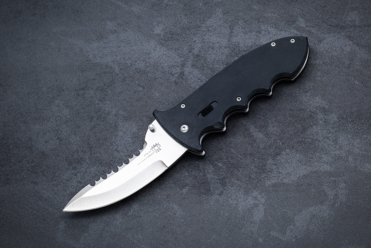 R.E.K.A.T. (Round Eye Knife and Tool) Pocket Hobbit Folding Knife Satin Blade w/ G-10 Handles and Sheath