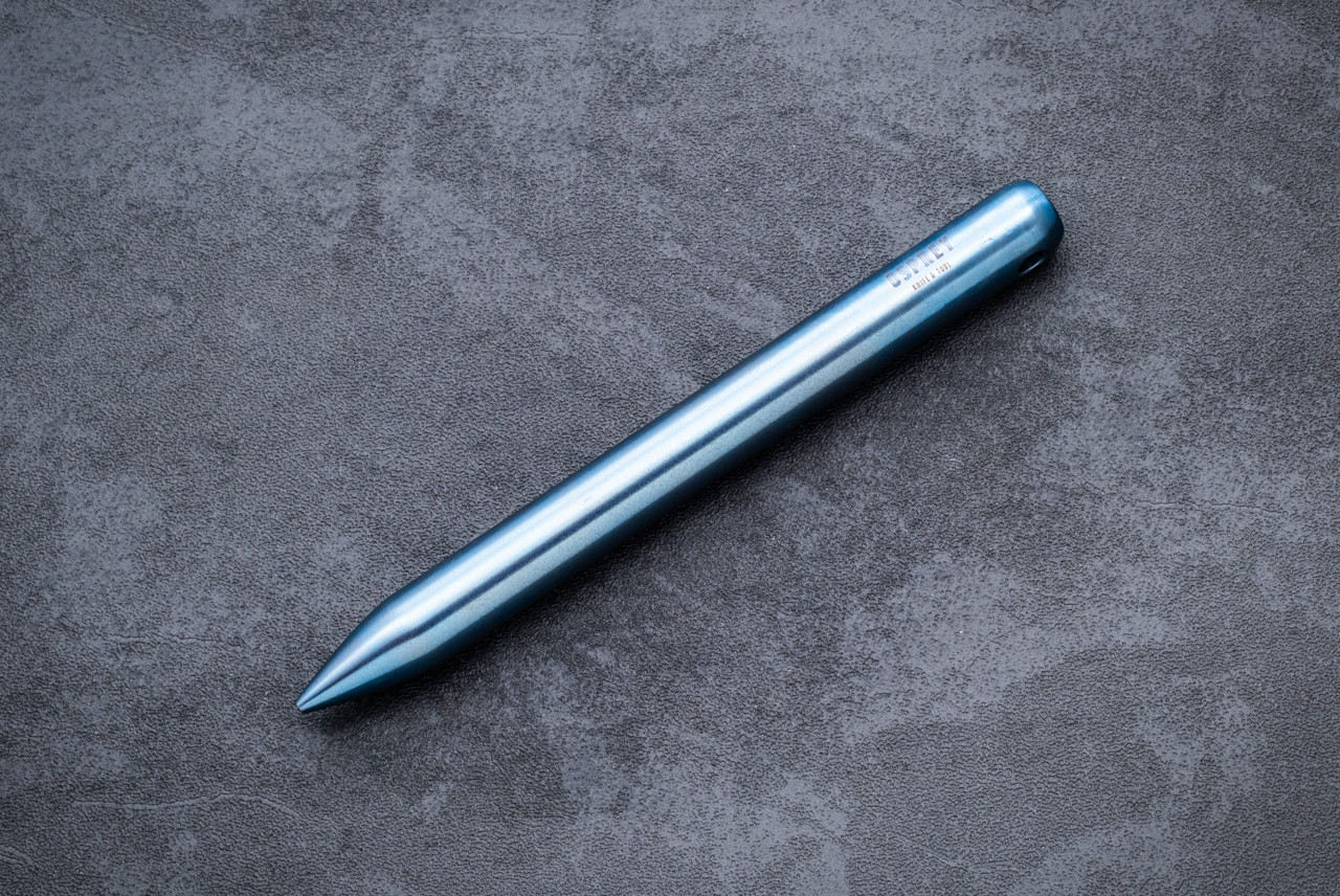 Osprey Knife and Tool Kubaton Smooth Titanium Blue Finish