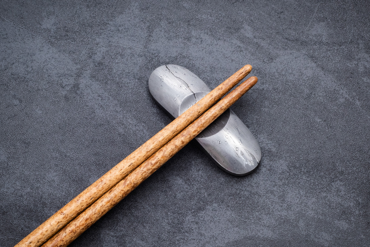 Bill Ogden Eggerling Mosaic Damascus Chopstick Rest