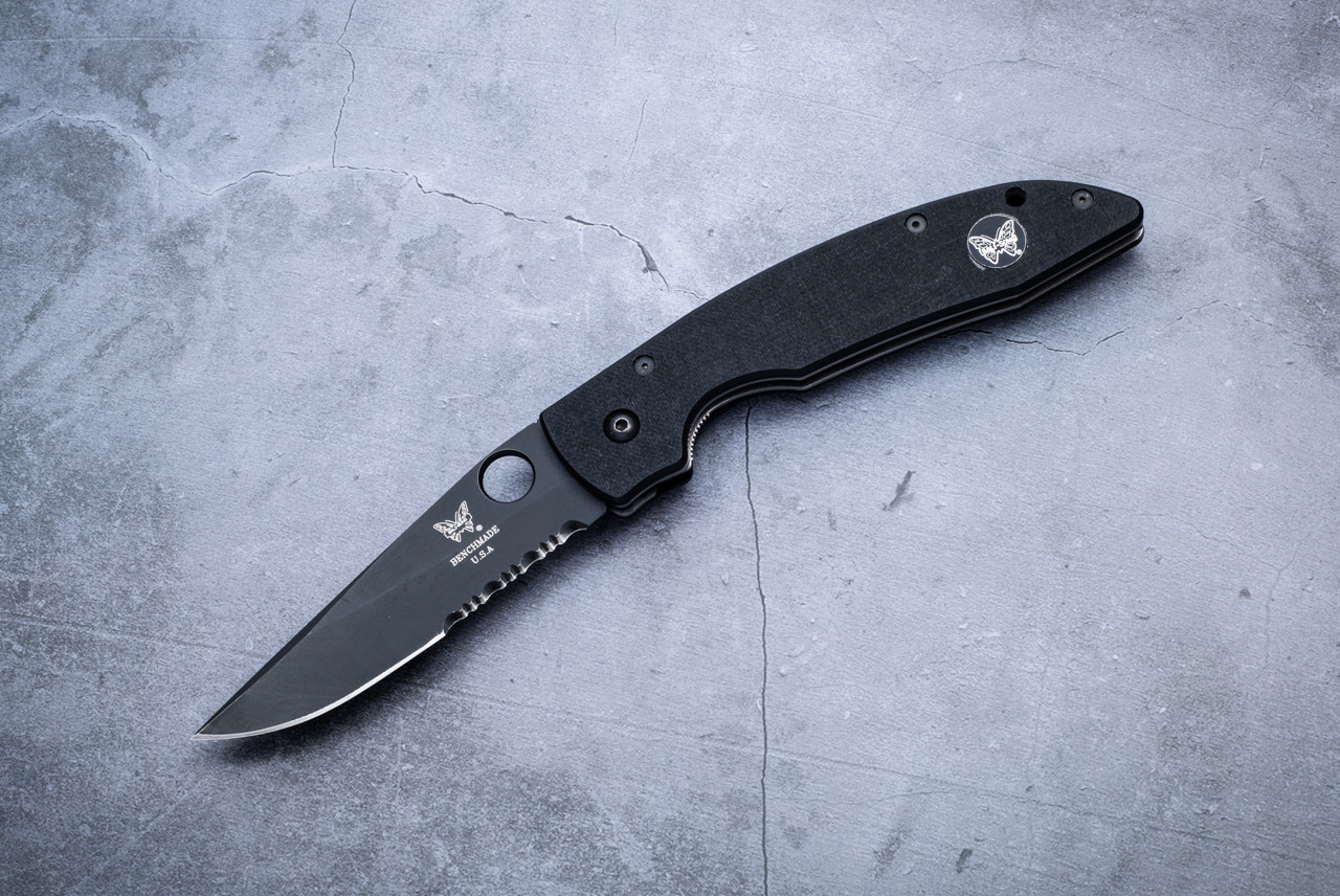 Benchmade AFCK 800SBT Liner Lock Knife Black Blade w/ Black G-10 Handles