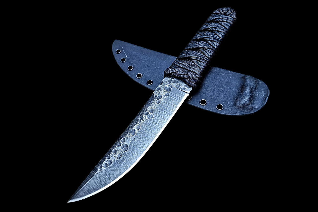 Ecos Knives 12" Custom Kwaiken Fixed Blade with Black Paracord Turks Head Wrap