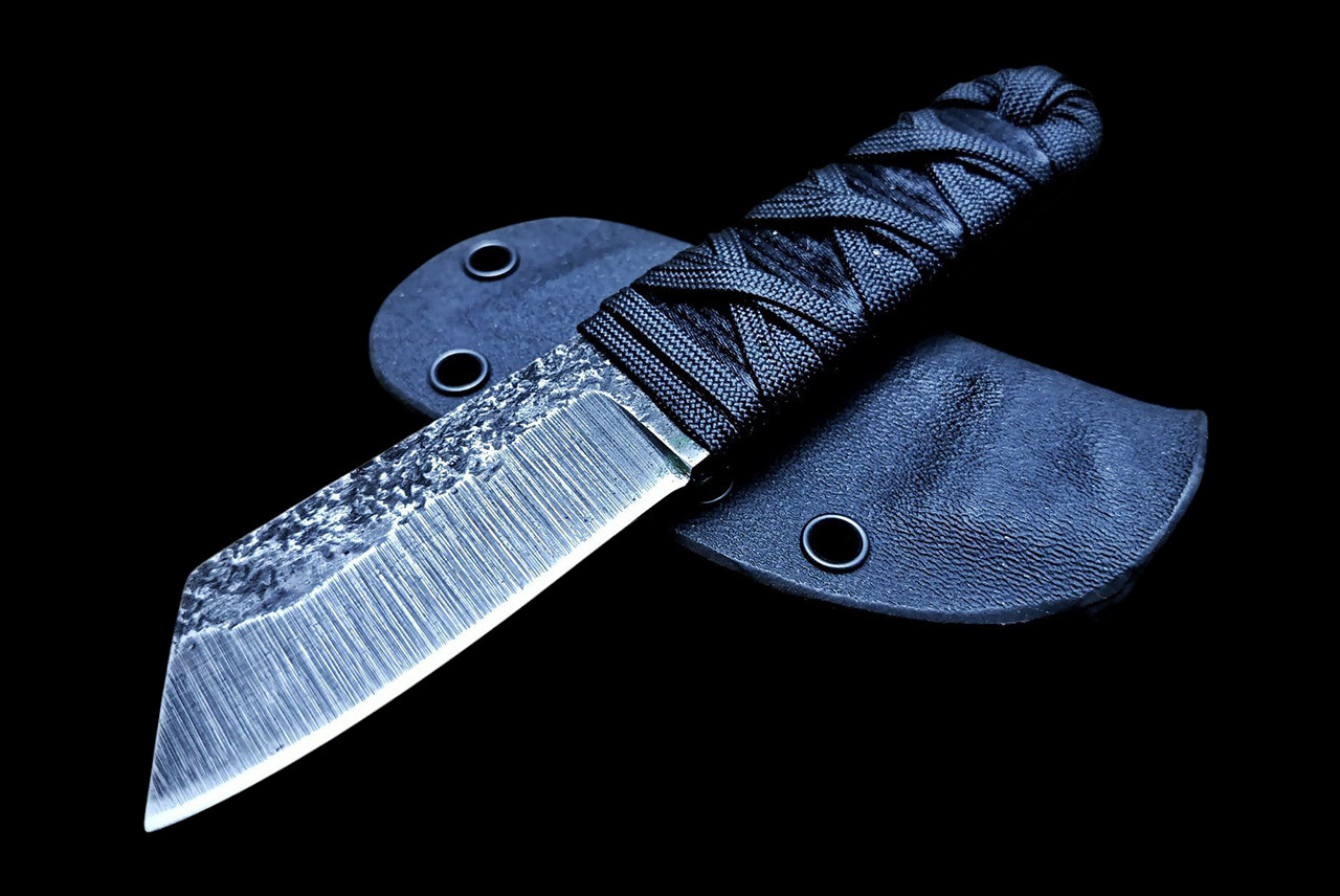 Ecos Knives 6" Custom Fixed Blade with Black Paracord Wrap