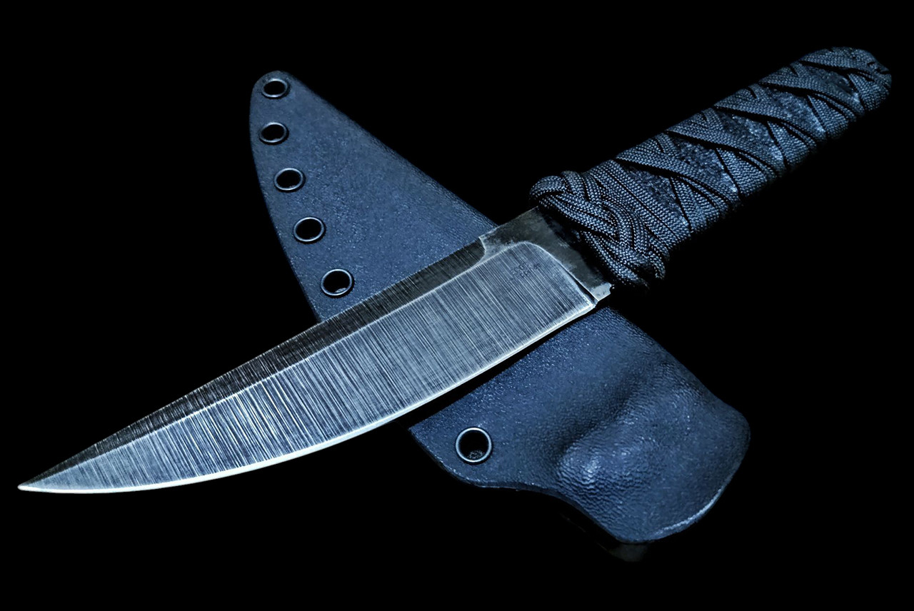 Ecos Knives 10" Custom Kwaiken Black wrap with Turks Head