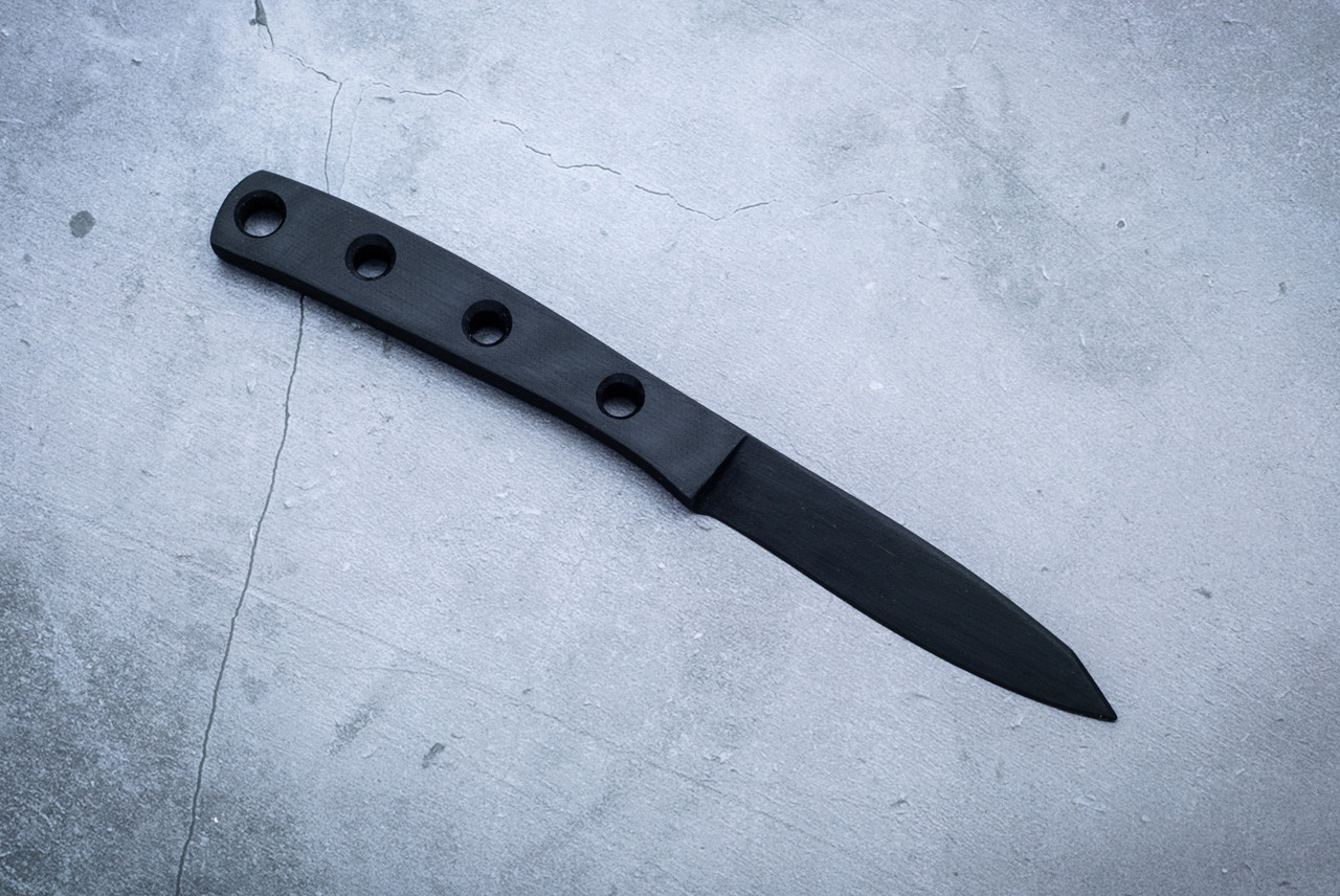 ILM Defense Tools Fixed Blade Knife Clip Point Black G-10 w/ Sheath