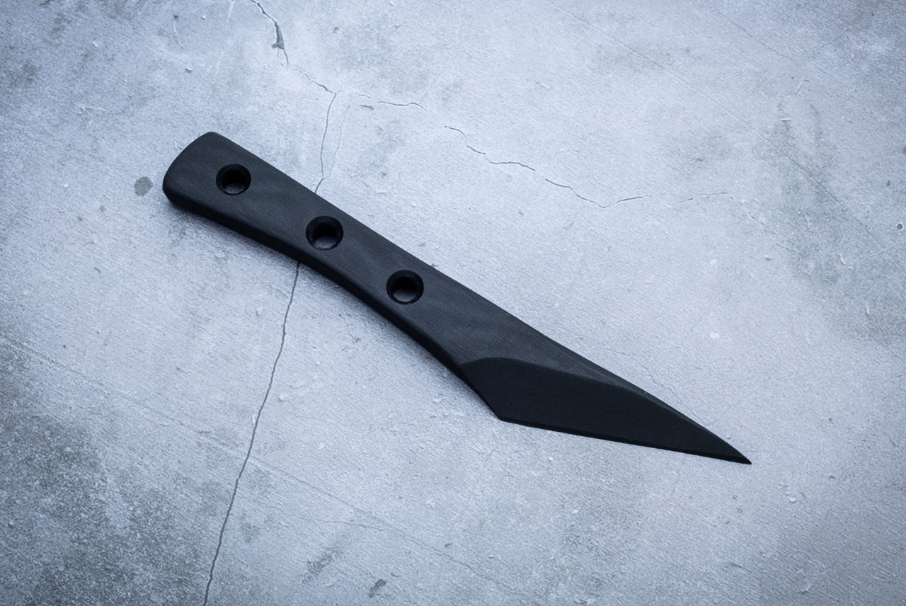 ILM Defense Tools Fixed Blade Knife Kiridashi Black G-10 w/ Sheath