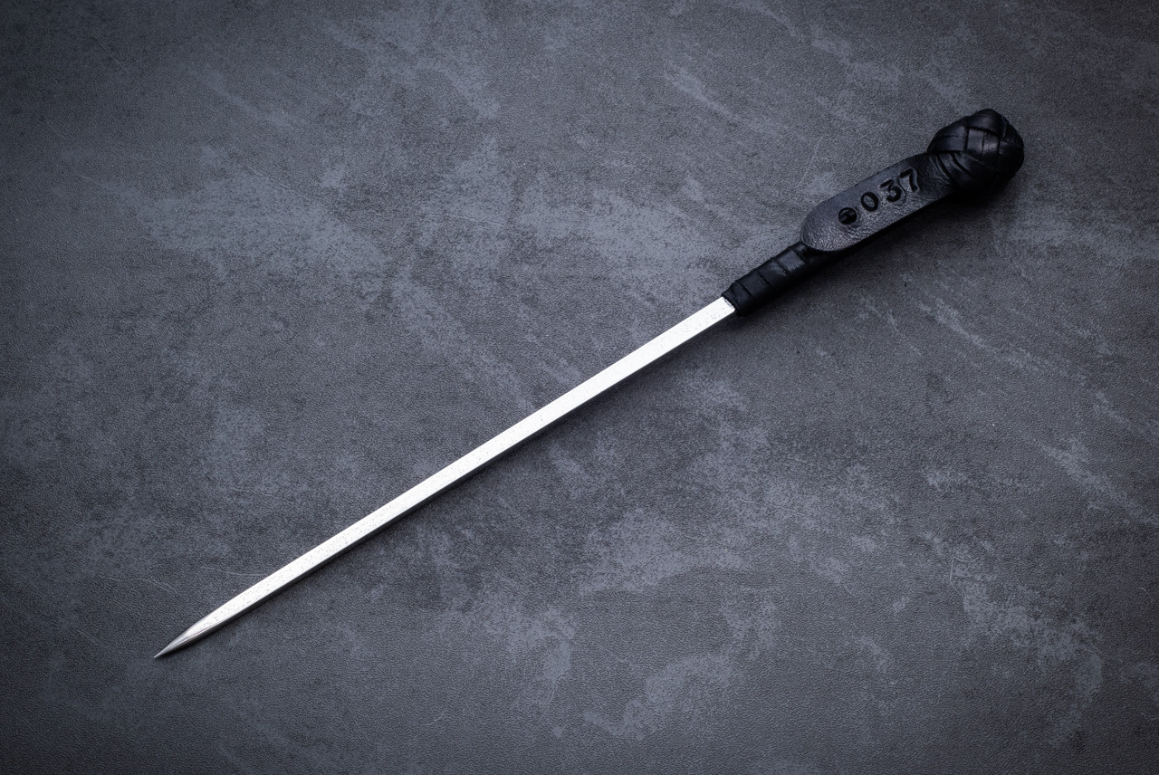Miodrag Beslin 7.75" Ice Spike w/ Black Leather Handle and Sheath #37