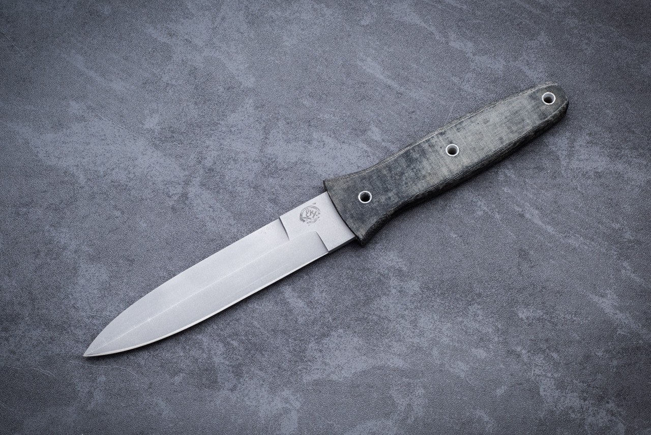 EK Knives Paratrooper Limited Edition Dagger Fixed Blade Bead Blast Finish w/ Green Micarta Handle and Sheath