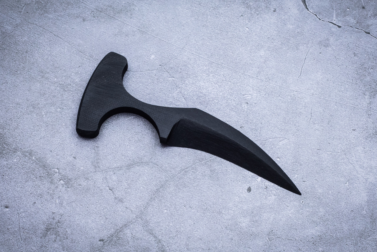 Revenant Corps Clever Girl Push Dagger Knife Black G-10 w/ Sheath and Clip 