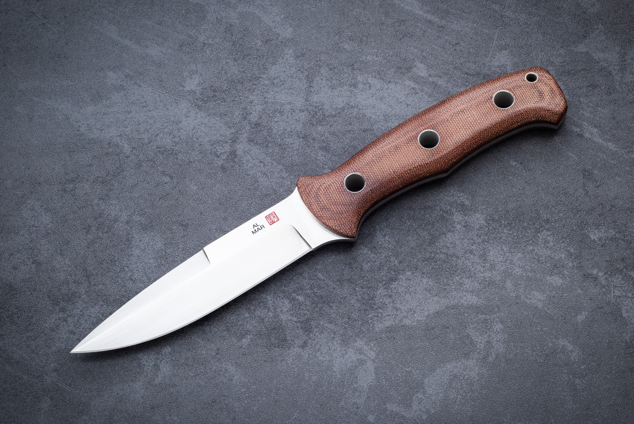 Al Mar Knives SRO-V SERE Operator Fixed Blade Satin w/ Natural Micrarta Handle and Sheath