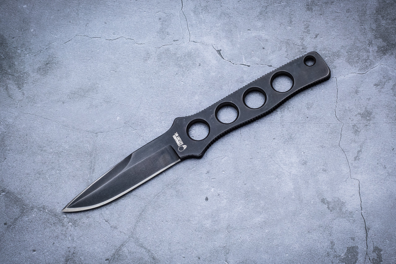 Commando Cutlery Int. Skeleton Fixed Blade Knife w/ Leather Sheath