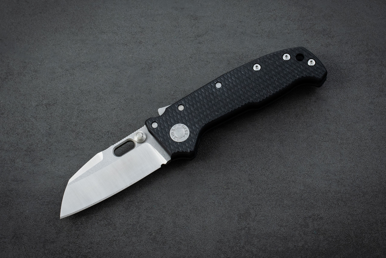 Demko Knives AD20 Compact Folding Knife Shark Lock Whale Shark MagnaCut Batwing 2-Tone Raw Blade w/ Black G-10 Handles