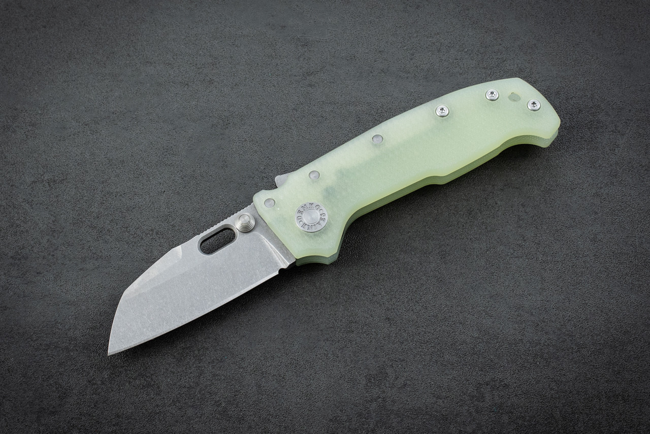 Demko Knives AD20 Compact Folding Knife Shark Lock Whale Shark MagnaCut Batwing 2-Tone Raw Blade w/ Natural G-10 Handles