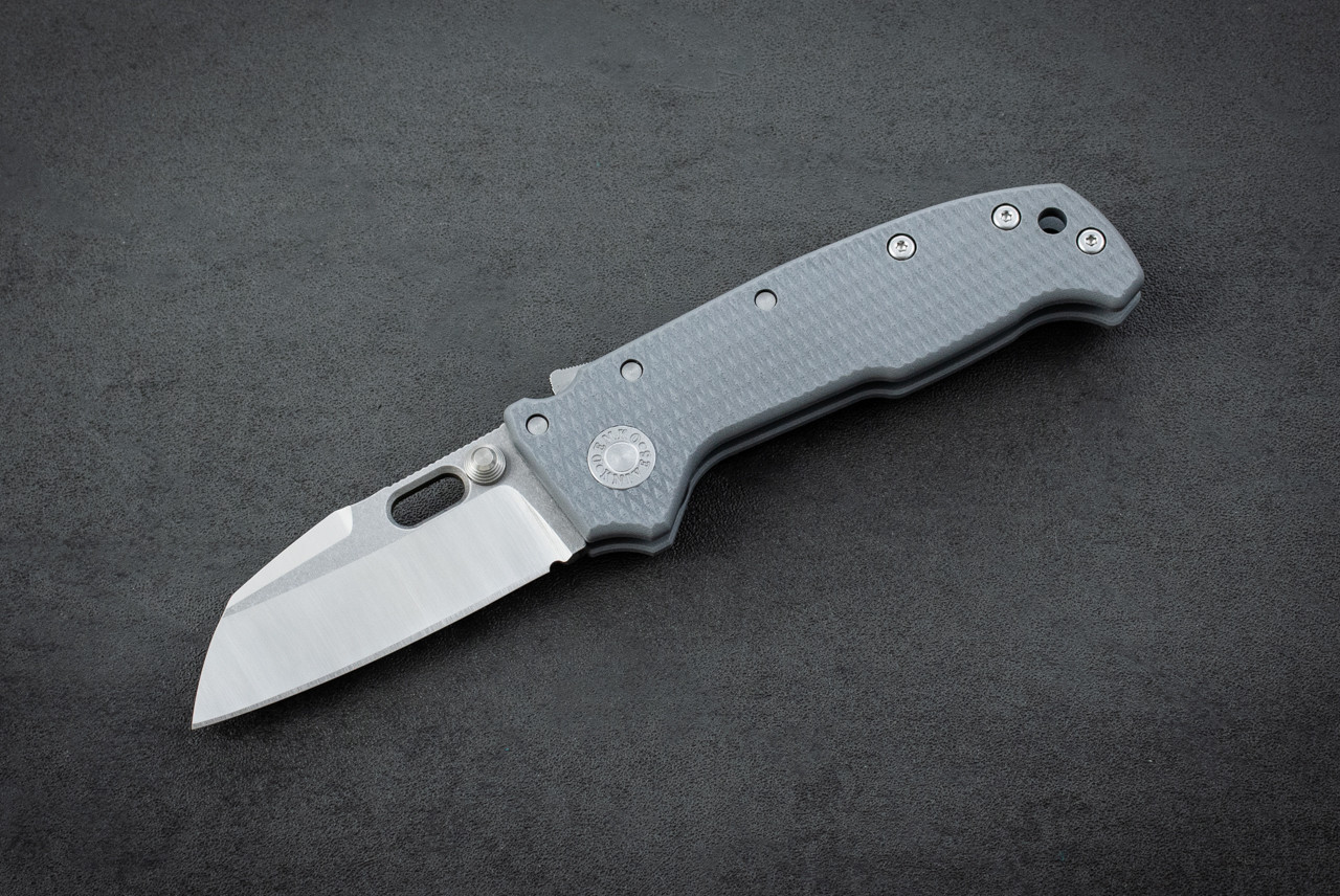 Demko Knives AD20 Compact Folding Knife Shark Lock Whale Shark MagnaCut Batwing 2-Tone Raw Blade w/ Gray G-10 Handles