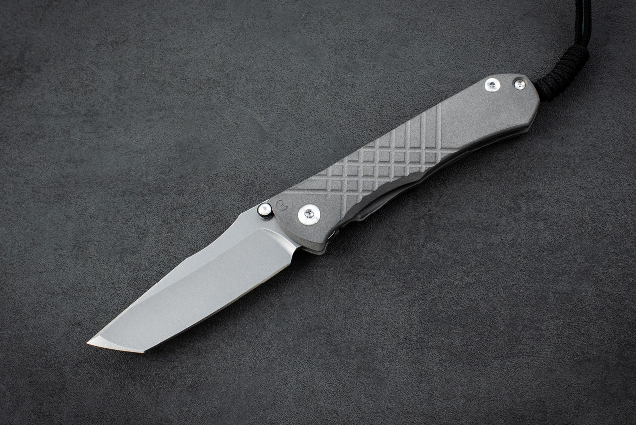 Chris Reeve Knives Umnumzaan Tanto MagnaCut Stonewash Blade w/ Sandblasted Titanium Handle