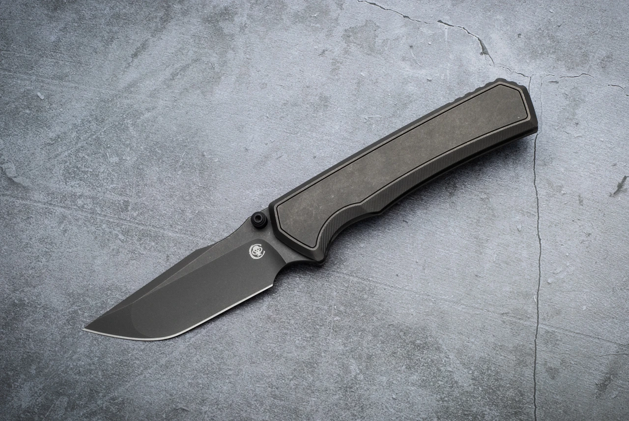 Chaves Knives Integral Arison Street Stonewash Gray PVD Blade and Titanium Handle