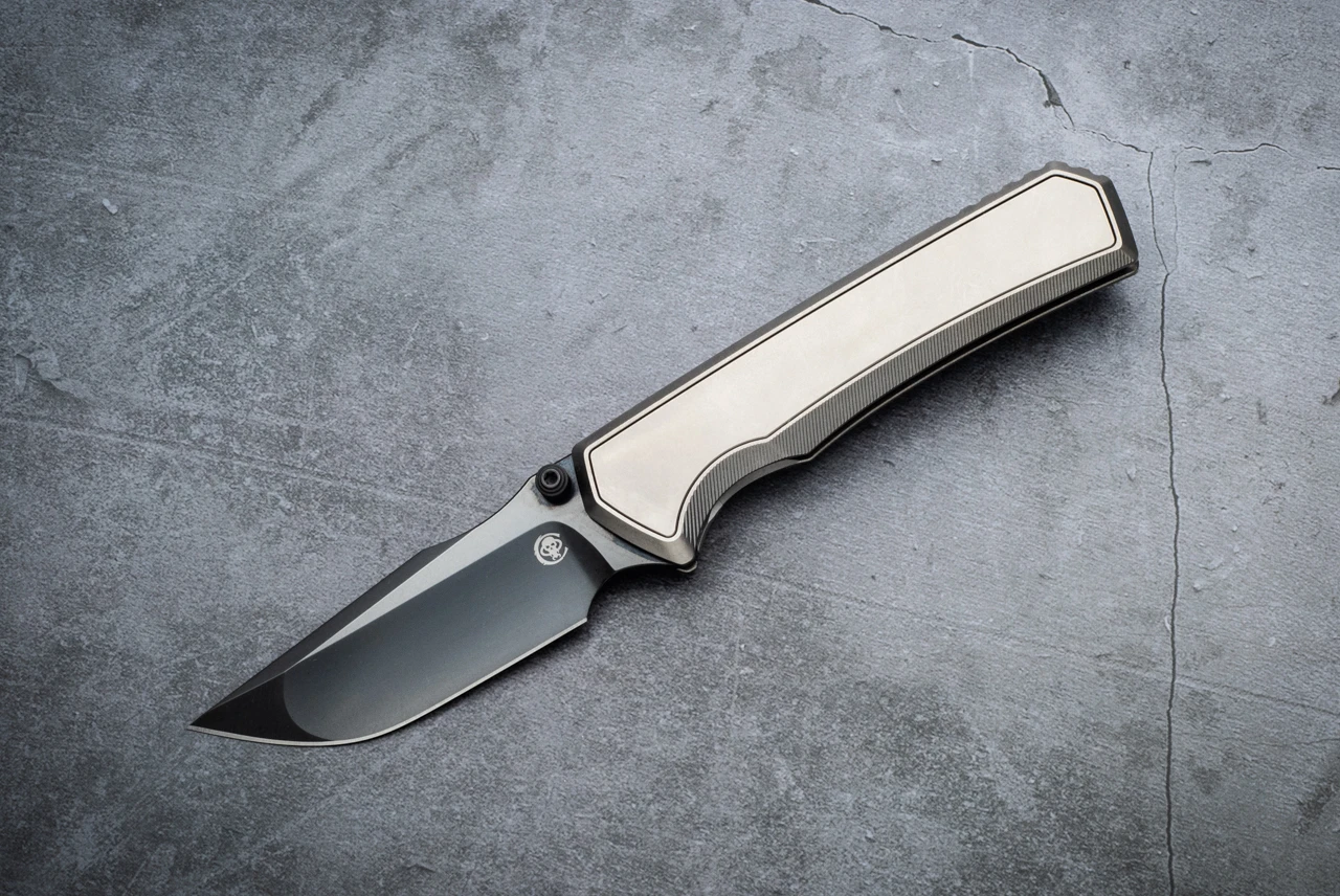 Chaves Knives Integral Arison Street Bright Stonewash DLC Blade w/ Bright Stonewash Titanium Handle